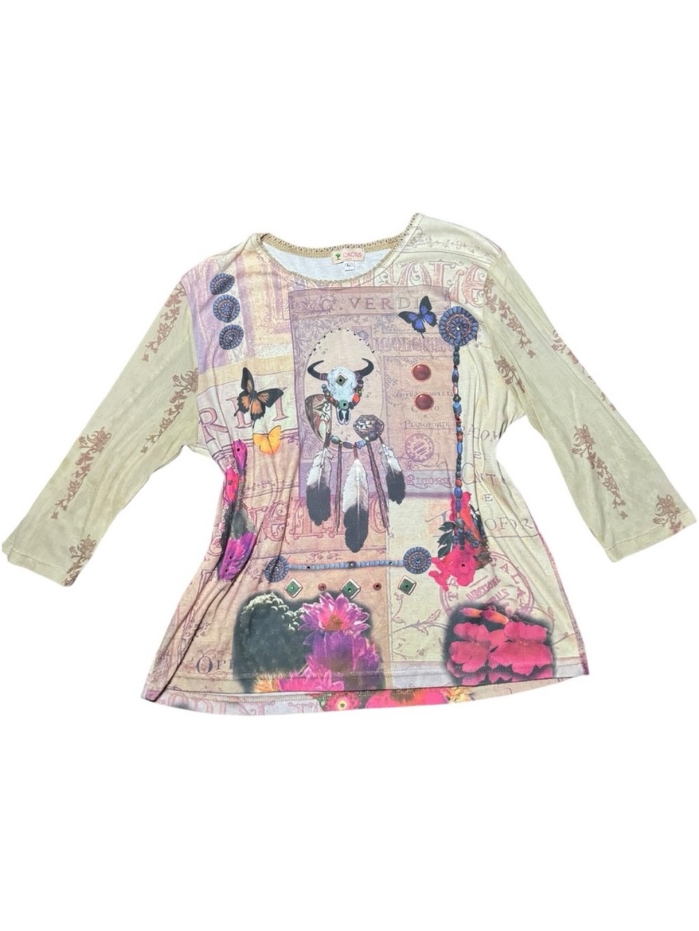 Cactus Western Graphic Y2k Top